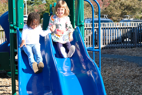 Children on preschool playground